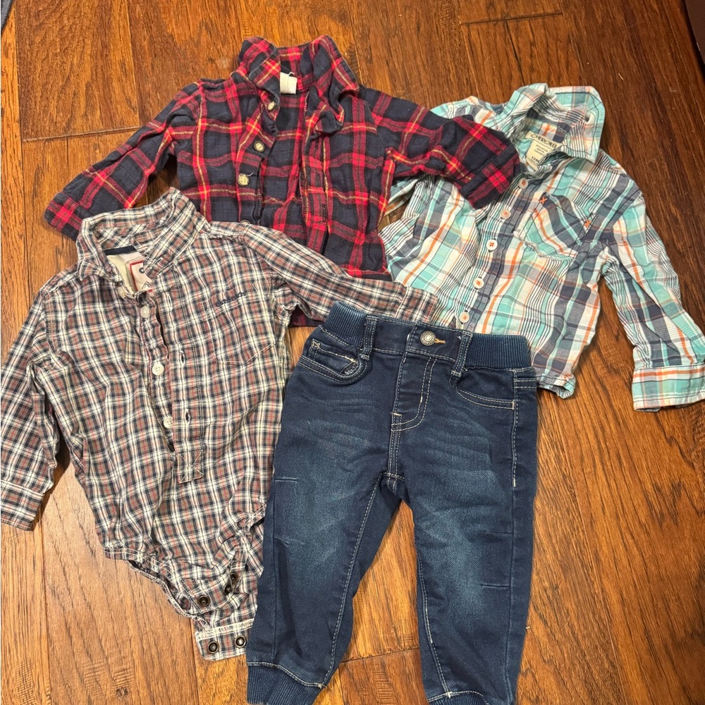 12m plaid shirts and jeans